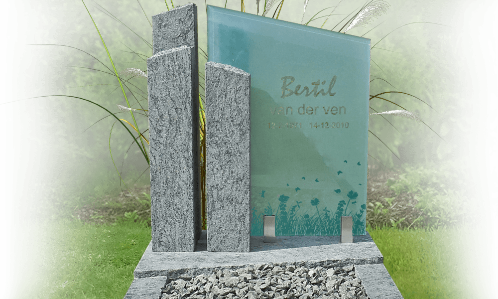 glazen gedenkplaat diapositief gezandstraald