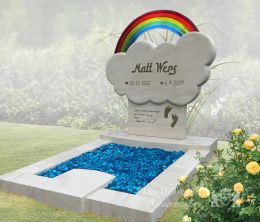 Kindergrafsteen wolk met regenboog