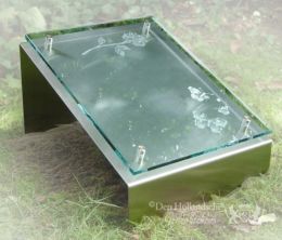 Urnenmonument met glas en RVS