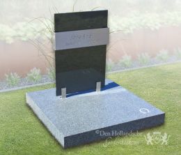 Urnenmonument met glas en RVS band