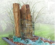 Natuurlijk grafmonument met gebrokkeld glas foto 1