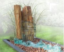 Natuurlijk grafmonument met gebrokkeld glas foto 2