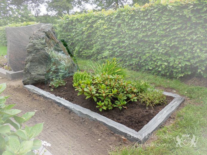 Natuurlijk grafmonument met glas foto 1