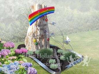 Kindergrafsteen regenboog