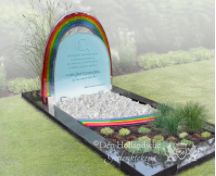 Grafmonument met regenboog van glas foto 1
