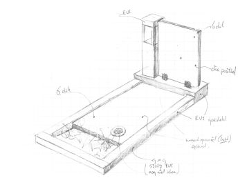 Schets strak vormgegeven grafmonument