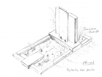 Schets van een modern grafsteen