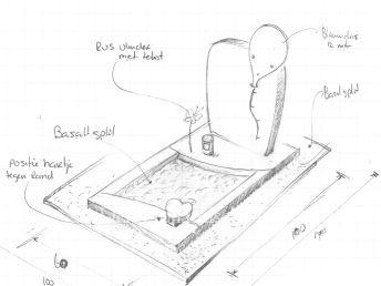 Schetsontwerp van een kindermonument