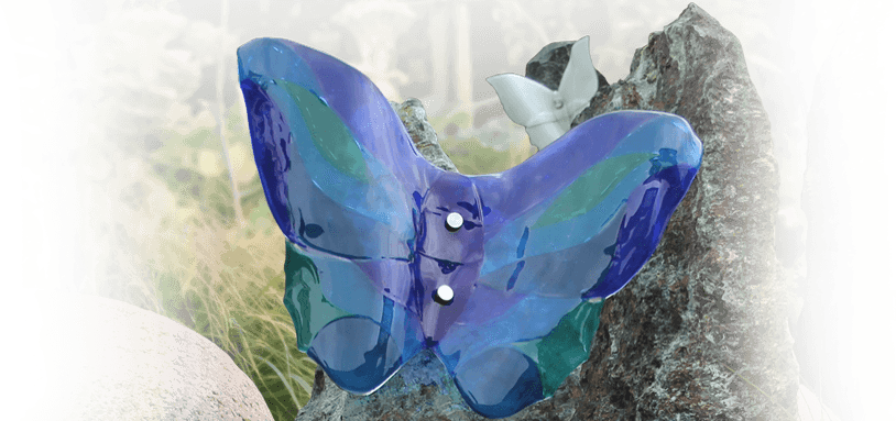 glasfusing vlinder op zwerfkei